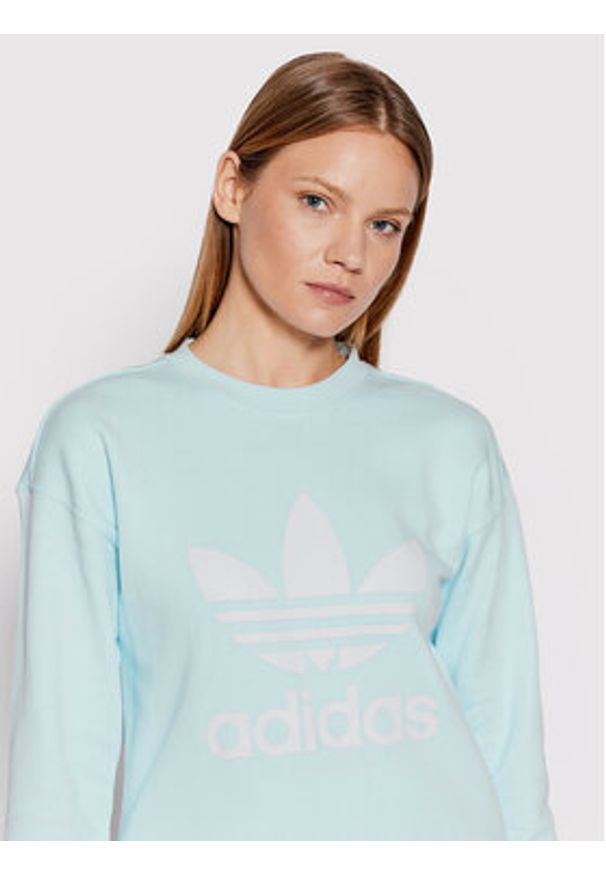Adidas - adidas Bluza Treofil Crew HL6678 Niebieski Regular Fit. Kolor: niebieski. Materiał: bawełna