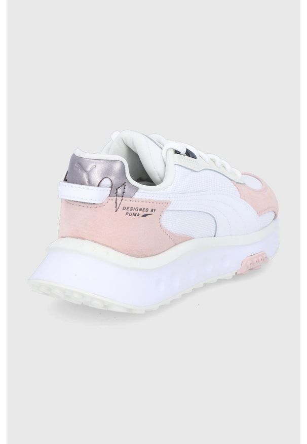 Puma - Buty Wild Rider Soft Metal Wn's. Zapięcie: sznurówki. Kolor: biały. Materiał: guma. Obcas: na platformie