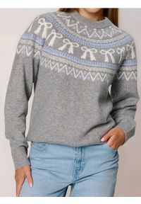 Sinsay - Sweter z motywem świątecznym z domieszką wełny - szary. Kolor: szary. Materiał: wełna. Styl: wizytowy #1