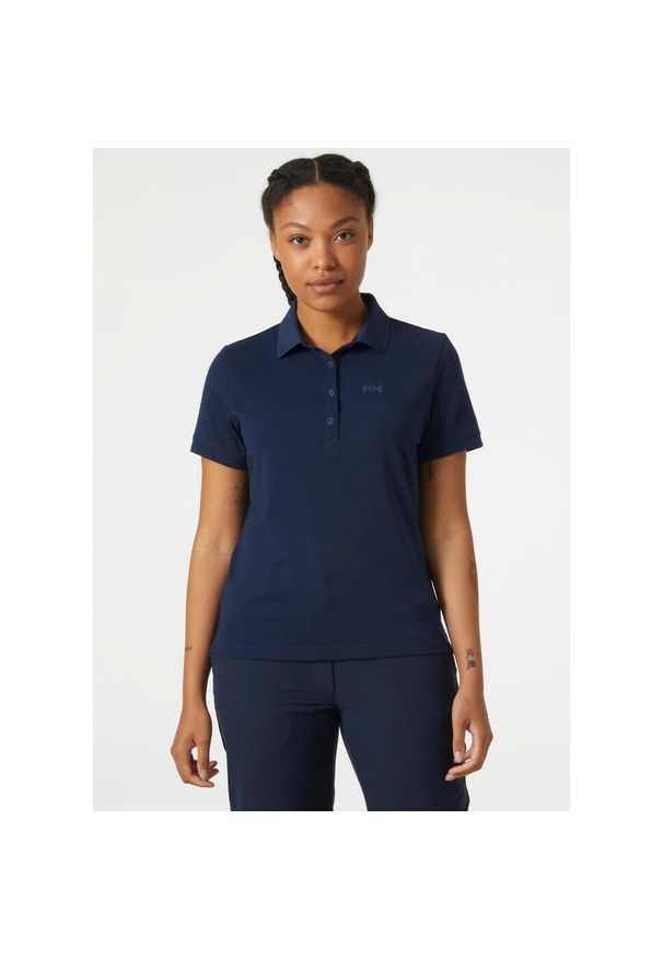 Damska koszulka polo Helly Hansen Siren. Typ kołnierza: polo. Kolor: niebieski. Styl: klasyczny
