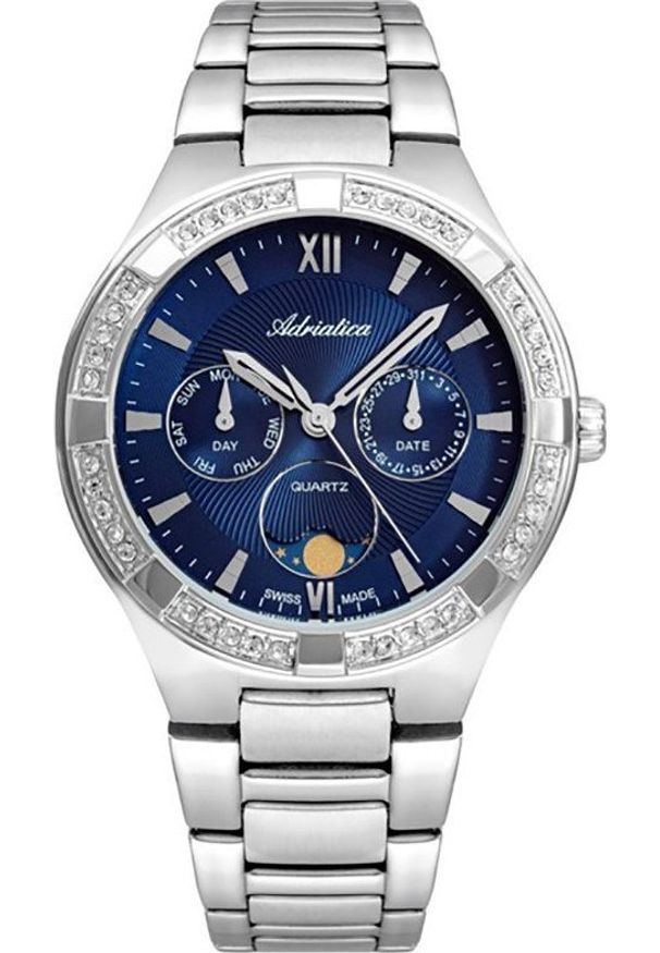 Zegarek Adriatica Zegarek damski Adriatica A3421.5165QFZ srebrny. Kolor: srebrny