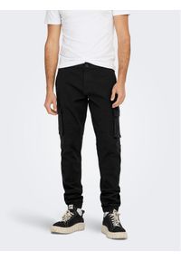 Only & Sons Spodnie materiałowe 22016687 Czarny Tapered Fit. Kolor: czarny. Materiał: bawełna #1