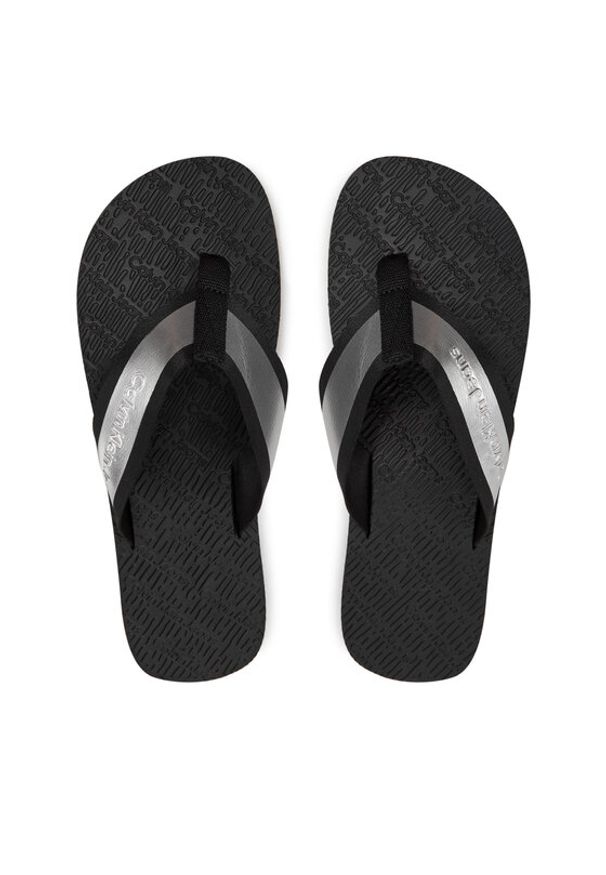 Calvin Klein Jeans Japonki Beach Sandal In Met YM0YM00950 Czarny. Kolor: czarny. Materiał: materiał