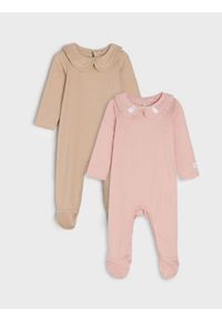 Sinsay - Pajacyki 2 pack - różowy. Kolor: różowy. Materiał: bawełna