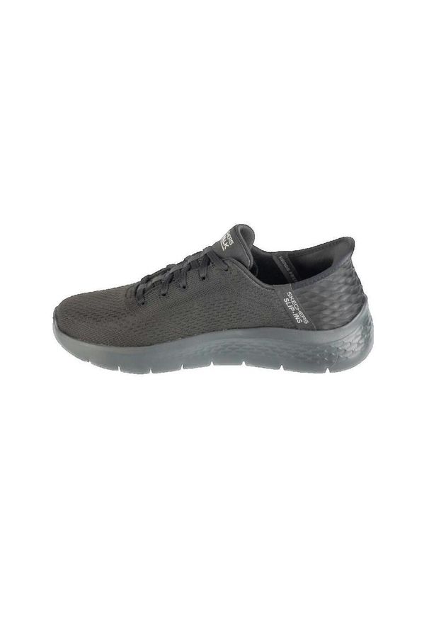 skechers - Buty do chodzenia męskie Skechers Slip ins Go Walk Flex Hands Up. Kolor: czarny. Materiał: tkanina. Szerokość cholewki: normalna. Sport: turystyka piesza