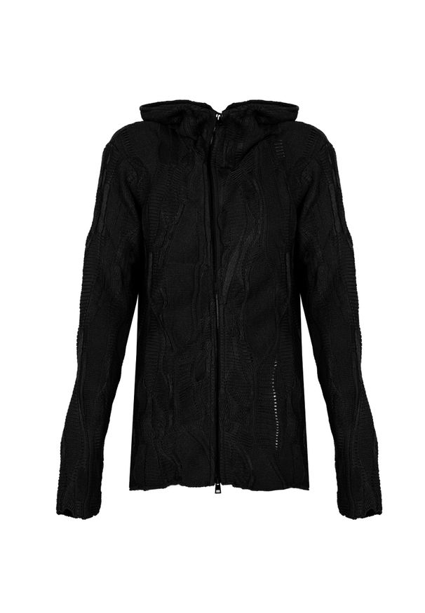 La Haine Inside Us Sweter Full Zip | LM244 | Mężczyzna | Czarny. Okazja: na co dzień. Typ kołnierza: kaptur. Kolor: czarny. Materiał: poliester, bawełna. Wzór: aplikacja, jednolity. Styl: sportowy, elegancki, casual