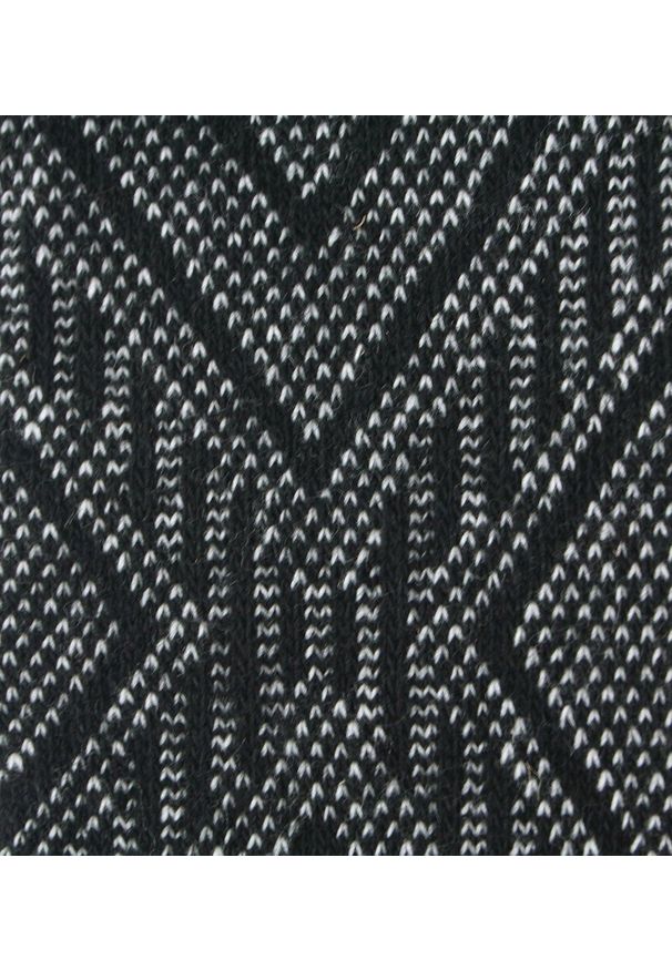 His Story - Ciepłe Wełniane Skarpetki Zimowe - Czarne ze Wzorem. Kolor: czarny. Materiał: poliamid, wełna, elastan. Wzór: geometria