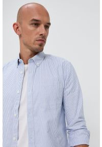 Only & Sons Koszula bawełniana męska kolor fioletowy slim z kołnierzykiem button-down. Typ kołnierza: button down. Kolor: fioletowy. Materiał: bawełna. Długość rękawa: długi rękaw. Długość: długie #1