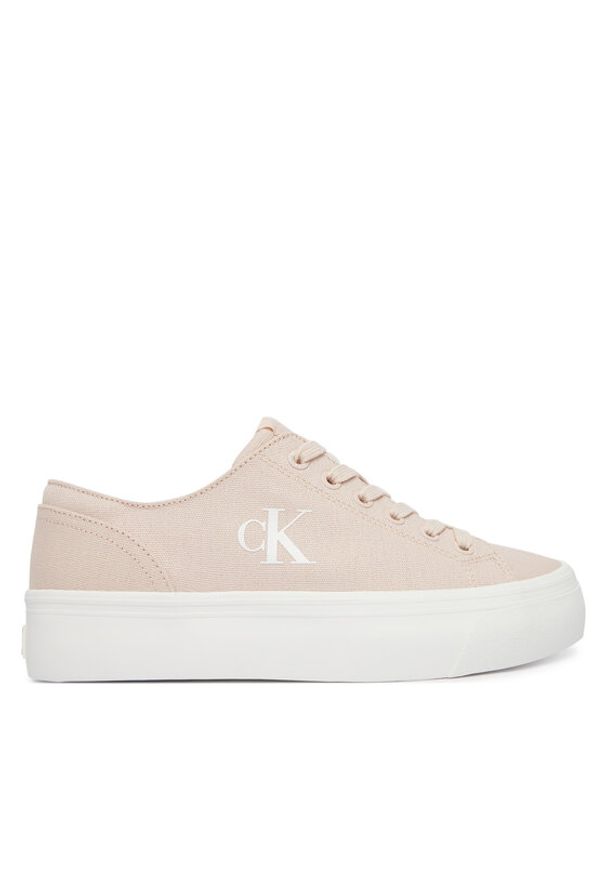 Calvin Klein Jeans Sneakersy Vulc Flatform Low Canvas Mg YW0YW01763 Różowy. Kolor: różowy. Materiał: materiał