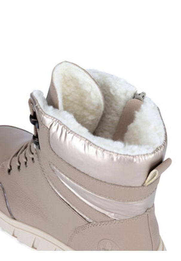 Rieker Trzewiki Y3504-20 Beżowy. Kolor: beżowy. Materiał: skóra