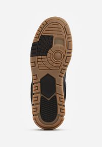 Born2be - Czarne Buty Sportowe Sneakersy Ozdobione Tłoczeniem i Napisami Hermala. Okazja: na co dzień. Kolor: czarny. Materiał: jeans. Wzór: aplikacja, napisy #3