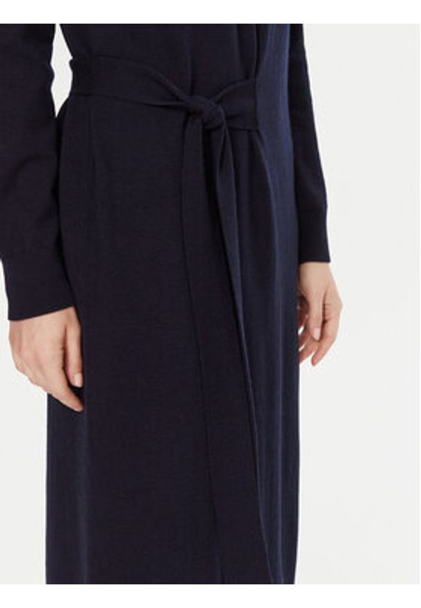 Gaudi Sukienka dzianinowa 521FD13001 Granatowy Relaxed Fit. Kolor: niebieski. Materiał: syntetyk, wiskoza