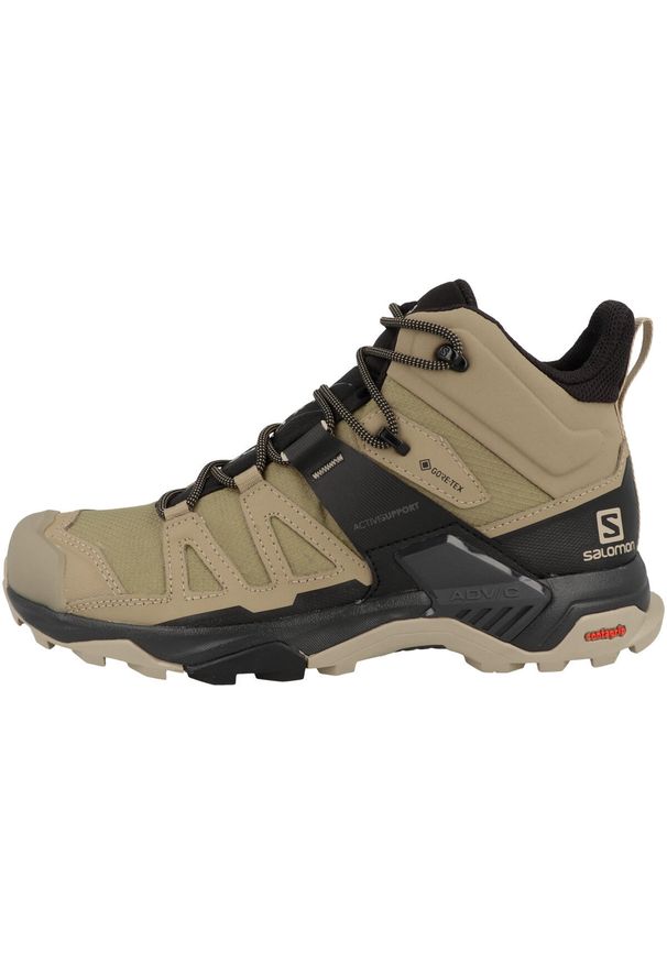 salomon - Sandały Salomon X Ultra 4 czarno-beżowe. Kolor: beżowy, wielokolorowy, czarny. Materiał: syntetyk. Sezon: lato. Sport: turystyka piesza