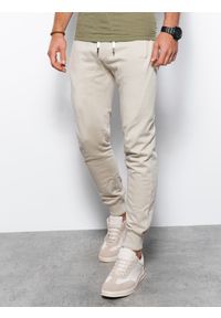 Ombre Clothing - Spodnie męskie dresowe joggery - jasnoszare V1 P948 - XXL. Kolor: szary. Materiał: dresówka #1