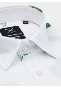 Pako Lorente - PAKO LORENTE – Biała koszula męska w zielone ryby P22SF-1X-028-B-S. Typ kołnierza: kołnierzyk klasyczny. Kolor: wielokolorowy, biały, zielony. Materiał: bawełna, elastan. Długość rękawa: długi rękaw. Długość: długie. Styl: klasyczny #4