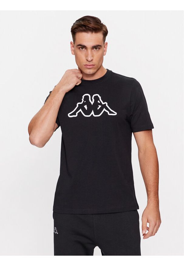 Kappa T-Shirt Logo Korpo Cromen 303HZ70 Czarny Regular Fit. Kolor: czarny. Materiał: bawełna