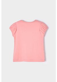 Mayoral T-shirt bawełniany dziecięcy kolor różowy. Okazja: na co dzień. Kolor: różowy. Materiał: bawełna. Styl: casual #3