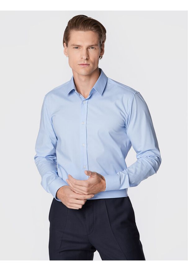 Hugo Koszula Elisha02 50479396 Niebieski Extra Slim Fit. Kolor: niebieski. Materiał: bawełna