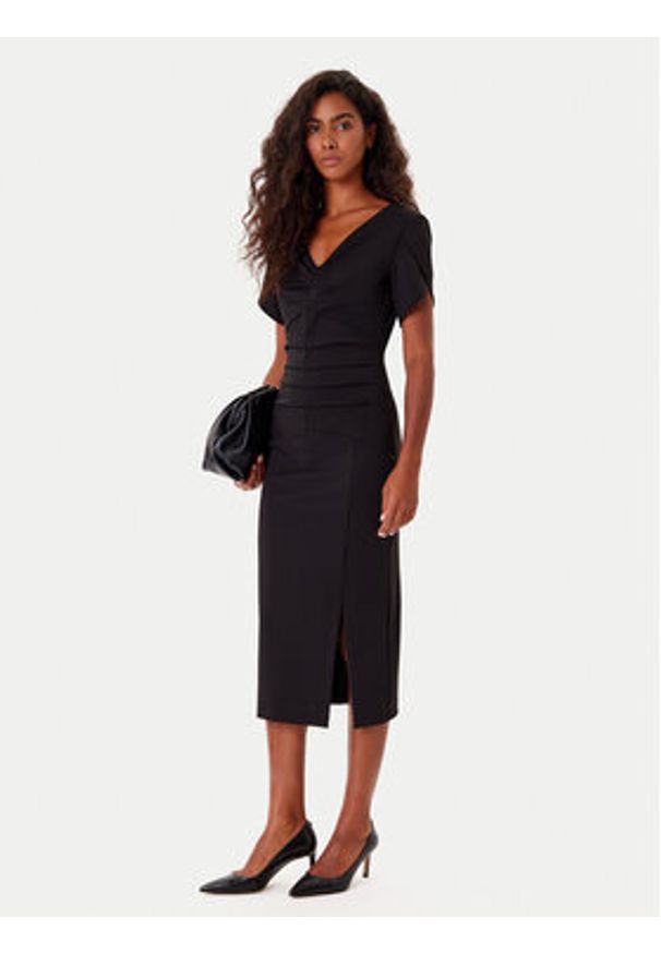 Rinascimento Sukienka koktajlowa CFC0125338003 Czarny Slim Fit. Kolor: czarny. Materiał: syntetyk. Styl: wizytowy