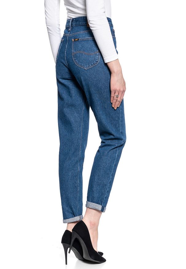 Lee - LEE MOM STRAIGHT DAMSKIE SPODNIE JEANSOWE L32IGAPP 112107558