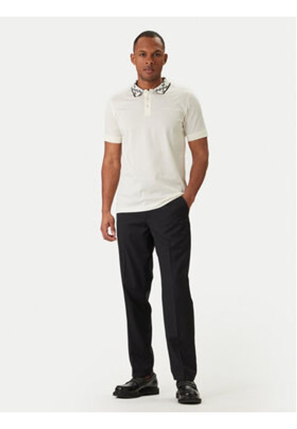 Karl Lagerfeld - KARL LAGERFELD Polo 745010 562200 Écru Regular Fit. Typ kołnierza: polo. Kolor: kremowy. Materiał: bawełna