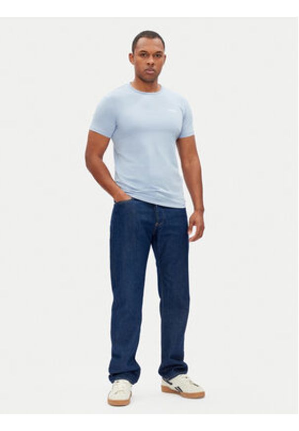Pepe Jeans T-Shirt Original Basic PM508212 Błękitny Slim Fit. Kolor: niebieski. Materiał: bawełna