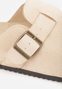 Born2be - Beżowe Klapki Typu Chodaki na Korkowej Podeszwie Andrena. Okazja: na co dzień. Kolor: beżowy. Materiał: jeans, len. Styl: klasyczny, casual #8