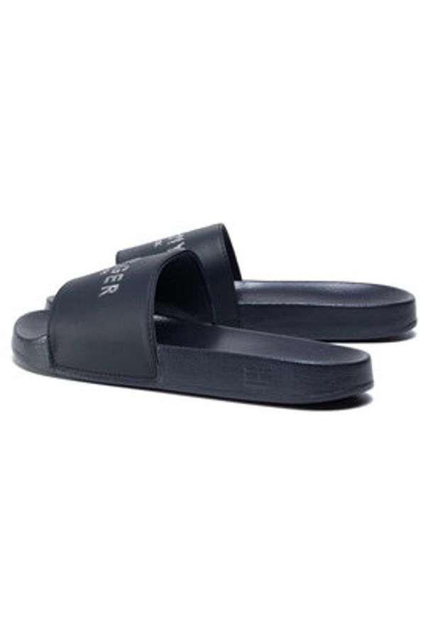 TOMMY HILFIGER - Tommy Hilfiger Klapki Th Glitter Pool Slide FW0FW04982 Granatowy. Kolor: niebieski. Materiał: skóra
