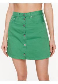 Tommy Jeans Spódnica A-Line DW0DW15663 Zielony Regular Fit. Kolor: zielony. Materiał: bawełna