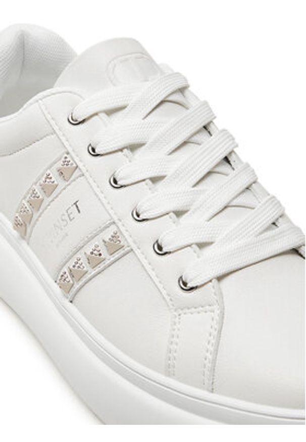 TwinSet - TWINSET Sneakersy 242TCP01G Biały. Kolor: biały. Materiał: skóra