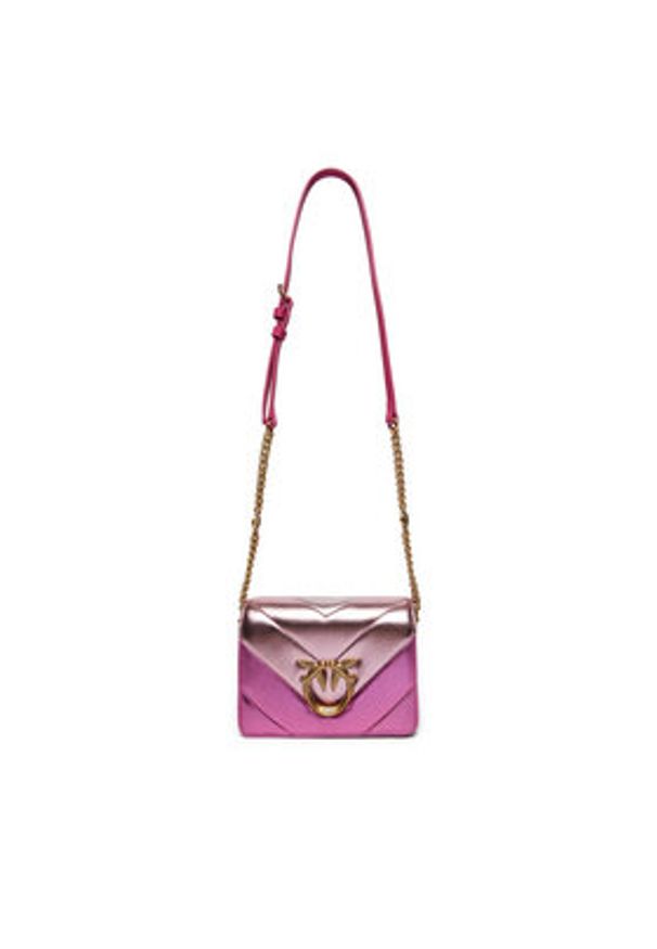 Pinko Torebka Lowe Click Mini 100067 A1YA Różowy. Kolor: różowy. Materiał: skórzane