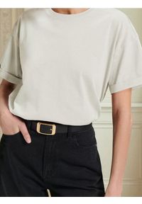 Sinsay - Koszulka z krótkim rękawem - kremowy. Kolor: kremowy. Długość rękawa: krótki rękaw. Długość: krótkie #1
