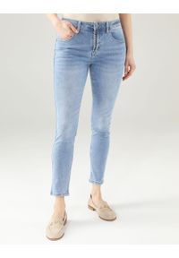 Unisono - GŁADKIE JEANSY Z BAWEŁNY. Materiał: bawełna, jeans. Wzór: gładki. Styl: klasyczny