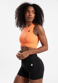 GORILLA WEAR - Olivia Bezszwowe Crop Top - Peach. Kolor: pomarańczowy, wielokolorowy, różowy. Sport: fitness