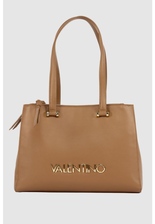 Valentino by Mario Valentino - VALENTINO Brązowa shopperka Caprice Shopping. Kolor: brązowy. Materiał: skórzane