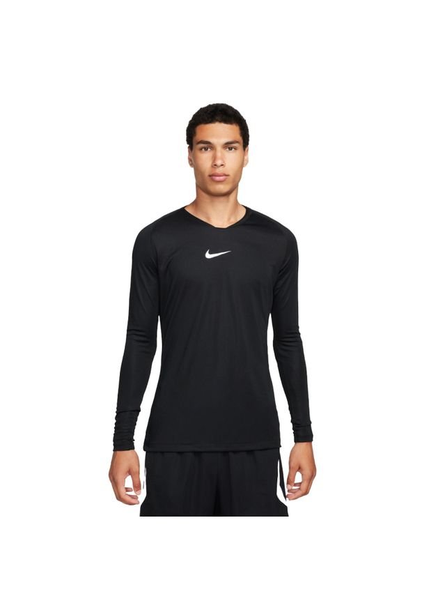 Nike - Męska Koszulka Z Długim Rękawem Park DriFIT Base Layer Top. Kolor: czarny. Długość rękawa: długi rękaw. Długość: długie