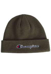 Czapka Champion Logo Knitted Beanie 805441-GS538 - zielona. Kolor: zielony. Materiał: dzianina, akryl. Wzór: aplikacja. Sezon: zima. Styl: klasyczny