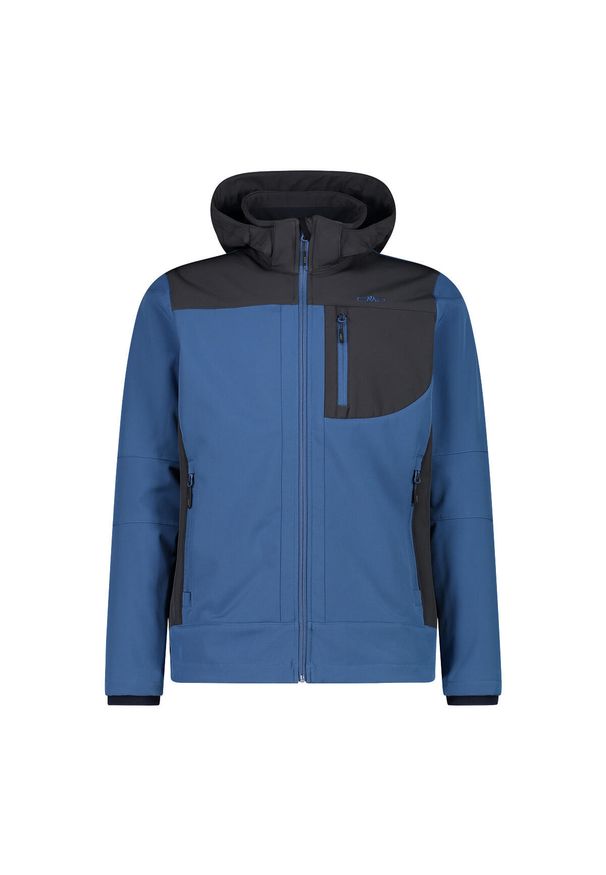 Kurtka męska turystyczna CMP 3A01787N. Typ kołnierza: kaptur. Kolor: niebieski. Materiał: softshell. Sport: turystyka piesza