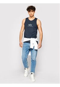 Alpha Industries Tank top Basic 126566 Granatowy Regular Fit. Kolor: niebieski. Materiał: bawełna #3