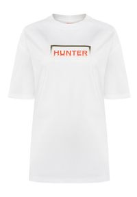 Hunter T-Shirt Abele UNISEX HARU0007251 Biały Regular Fit. Kolor: biały. Materiał: bawełna