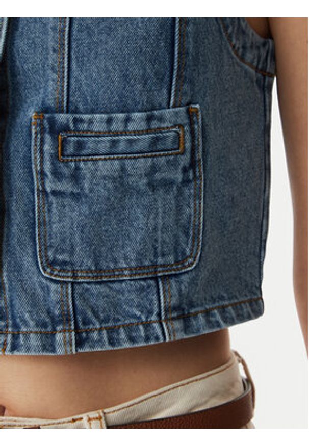 Morgan Kamizelka 261-VCHARMY Niebieski Regular Fit. Kolor: niebieski. Materiał: jeans