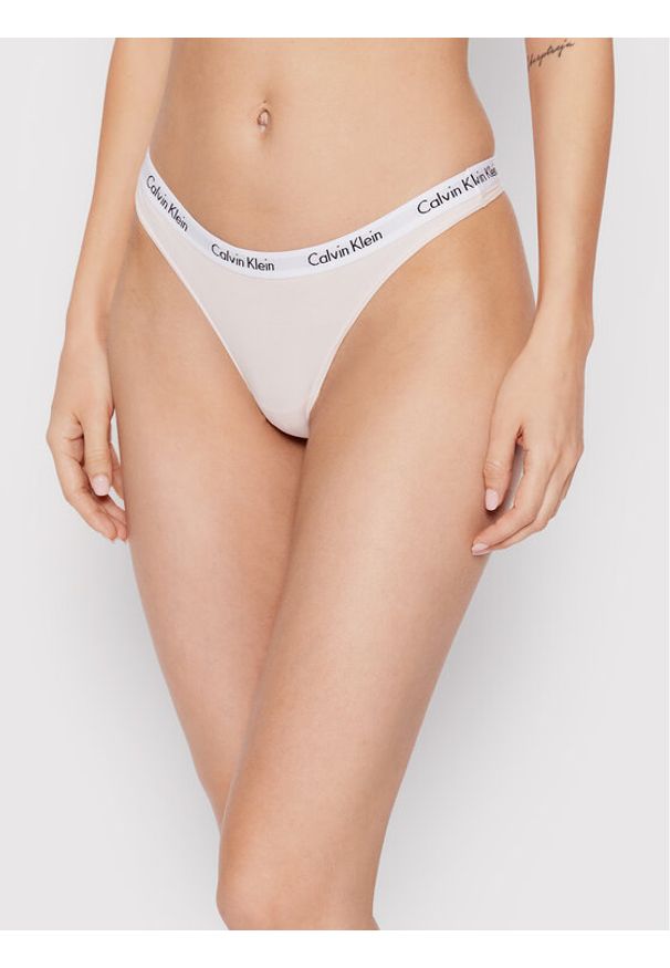 Calvin Klein Underwear Stringi 0000D1617A Różowy. Kolor: różowy. Materiał: bawełna