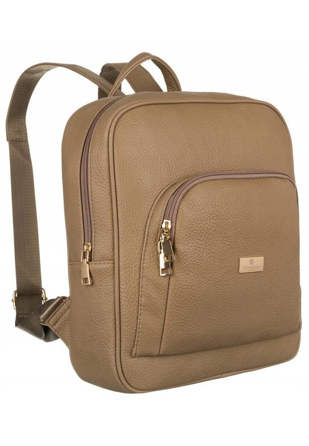 Plecak damski Peterson PTN PL-29601 beżowy. Kolor: beżowy. Materiał: skóra ekologiczna