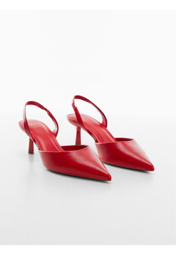 mango - Sandały Mango. Kolor: czerwony. Materiał: skóra