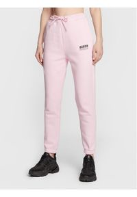 Guess Spodnie dresowe V2BB18 K9V34 Różowy Regular Fit. Kolor: różowy. Materiał: dresówka, bawełna