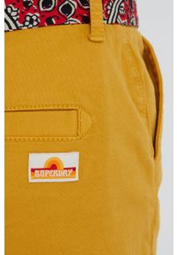 Superdry szorty damskie kolor żółty gładkie medium waist. Okazja: na co dzień. Kolor: żółty. Materiał: bawełna. Wzór: gładki. Styl: casual #2