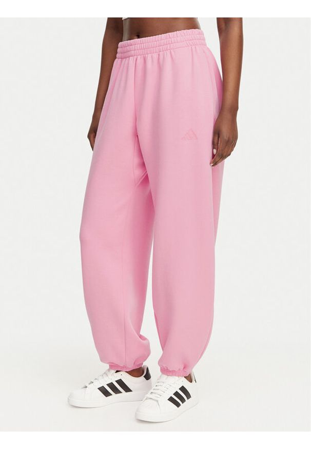Adidas - adidas Spodnie dresowe Soft Lux KA7019 Różowy Loose Fit. Kolor: różowy. Materiał: syntetyk