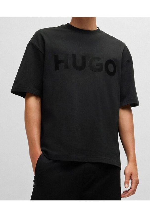 Hugo - HUGO T-Shirt Dinkee 50525765 Czarny Oversize. Kolor: czarny. Materiał: bawełna