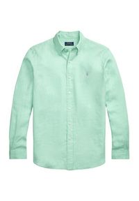 Polo Ralph Lauren Koszula 710968915001 Zielony Slim Fit. Typ kołnierza: polo. Kolor: zielony. Materiał: len #4