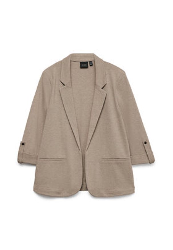 Vero Moda Marynarka Eva 10331948 Beżowy Loose Fit. Kolor: beżowy. Materiał: syntetyk
